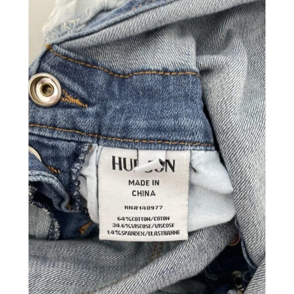Hudson Girls Overall Shorts Dark Wash Soft Stretchy Denim‎ with Pockets Size 5